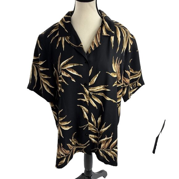 Alfred Dunner Tops - Alfred Dunner Womens Short Sleeve Tropical Print Blouse Size 20 Button Front